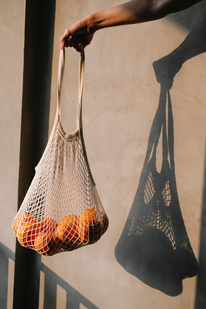 Natural Cotton String Bag - Long Handle.