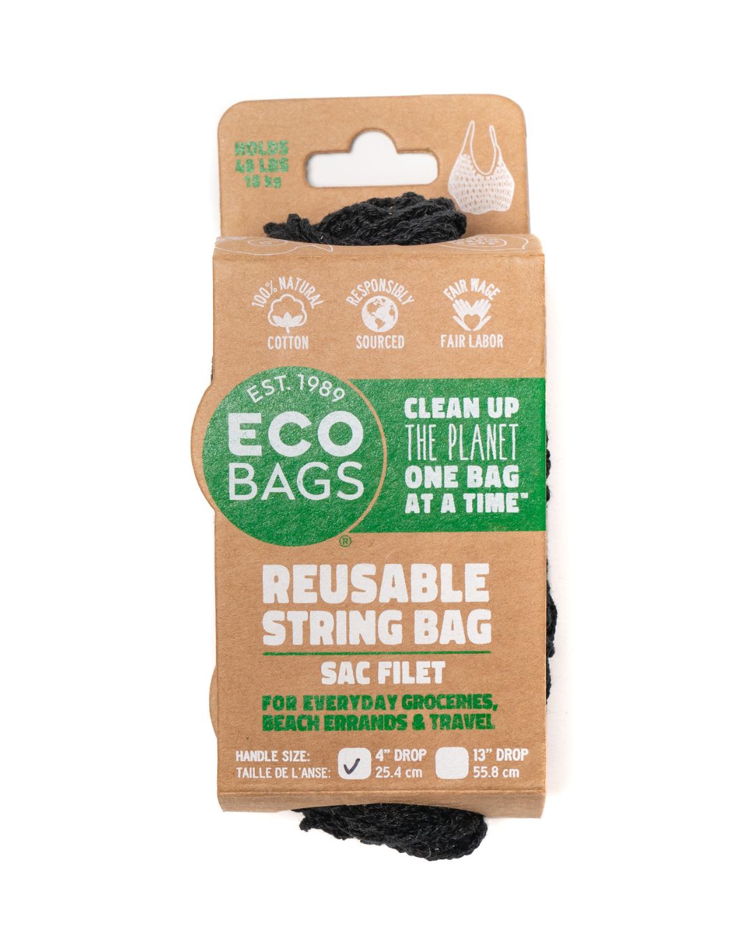 Packaged Cotton String Bag - Tote Handle.