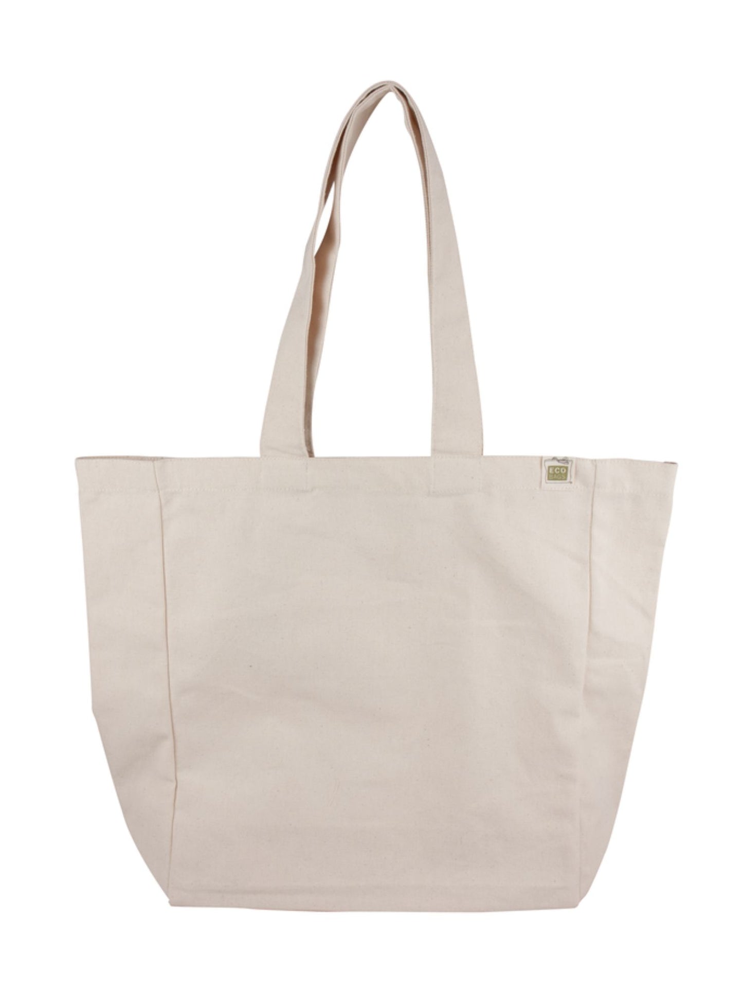 Beige tote bag on a white background