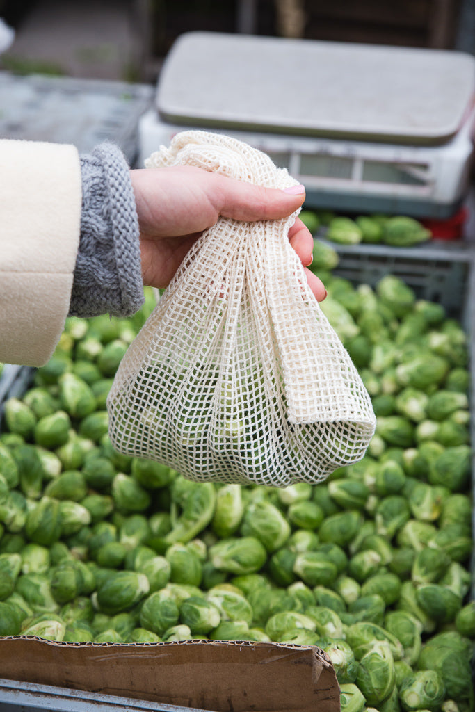 Packaged Organic Cotton Medium Mesh Bag - 3 Pack.