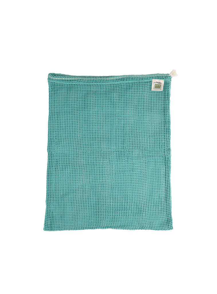 Large ECOBAGS aqua washed blue mesh sack 