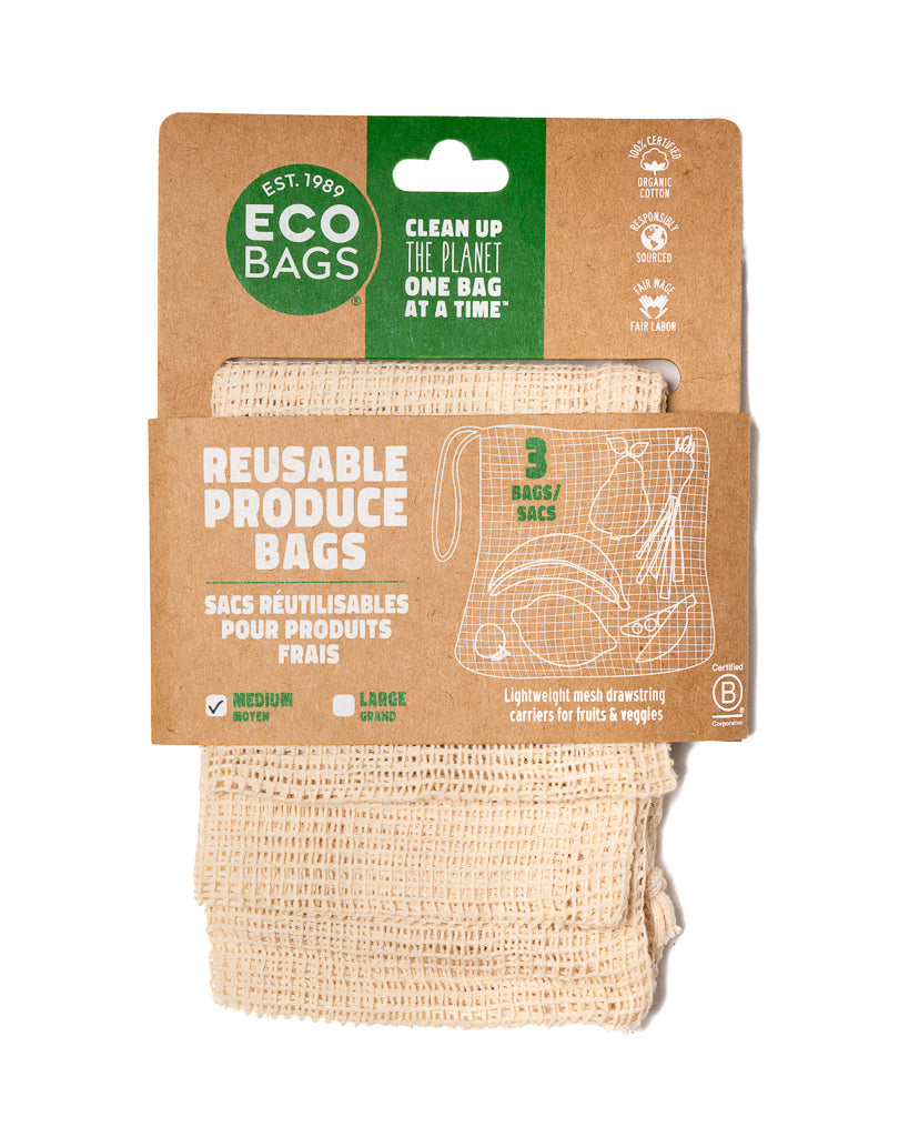 Organic Cotton Medium Mesh Bag - Set 3
